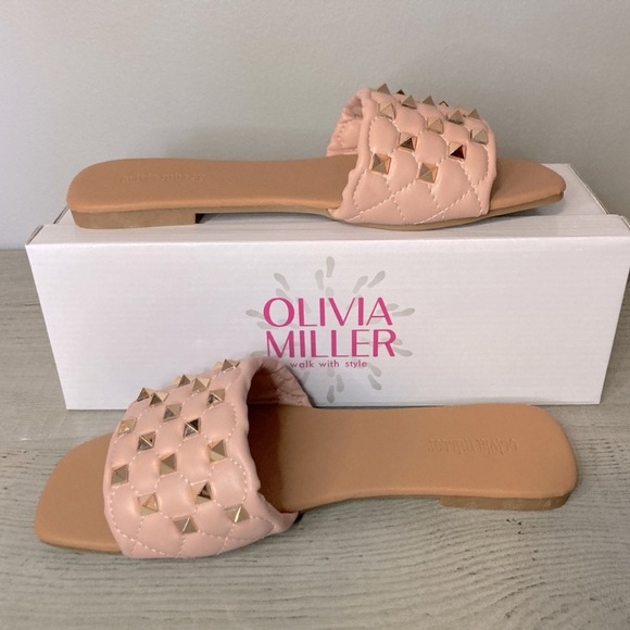 Olivia Miller Shoes - Olivia Miller Skylar Women's Studded Slide Sandals Size 7 NWT